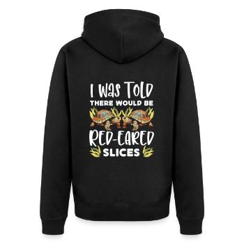 Red-eared turtle lovers - Unisex Premium Organic Zip Hoodie - black - Back - Nico (187cm)