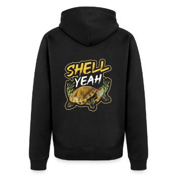 Red-eared turtle lovers - Unisex Premium Organic Zip Hoodie - black - Back - Nico (187cm)