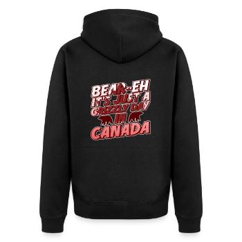Grizzly Bear Canada Brown Bear Bear - Unisex Premium Organic Zip Hoodie - black - Back - Nico (187cm)