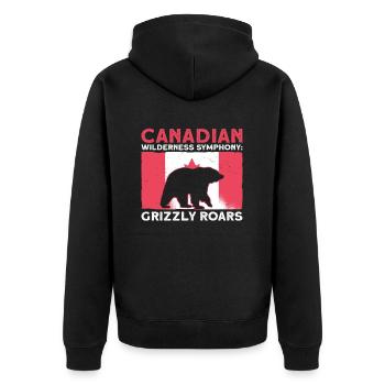 Grizzly Bear Canada Brown Bear Bear - Unisex Premium Organic Zip Hoodie - black - Back - Nico (187cm)