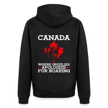 Grizzly Bear Canada Brown Bear Bear - Unisex Premium Organic Zip Hoodie - black - Back - Nico (187cm)
