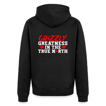 Grizzlybär Kanada Braunbär Bär - Unisex Premium Bio Zip Hoodie - Schwarz - Hinten - Nico (187cm)