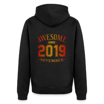 November 2019 - Birthday in November Awesome - Unisex Premium Organic Zip Hoodie - black - Back - Nico (187cm)
