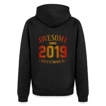 December 2019 - Birthday in December Awesome - Unisex Premium Organic Zip Hoodie - black - Back - Nico (187cm)
