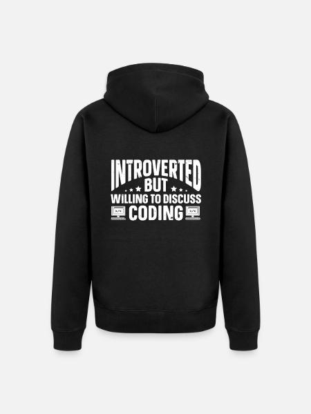 Fun Introvert Gifts - Unisex Premium Organic Zip Hoodie - black