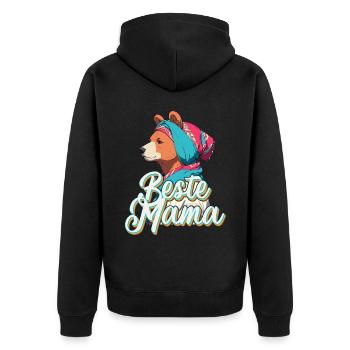 Beste Mama Lustige Muttertag Design Highlights - Unisex Premium Bio Zip Hoodie - Schwarz - Hinten - Nico (187cm)
