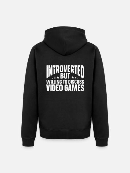 Lustige Introvertierte Geschenke - Unisex Premium Bio Zip Hoodie - Schwarz