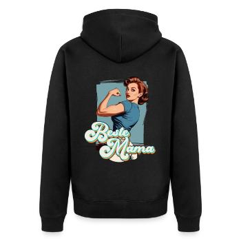 Best Mom Proud Mom Funny Mom Design - Unisex Premium Organic Zip Hoodie - black - Back - Nico (187cm)