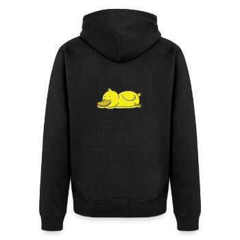 sleeping duck - Unisex Premium Organic Zip Hoodie - black - Back - Nico (187cm)