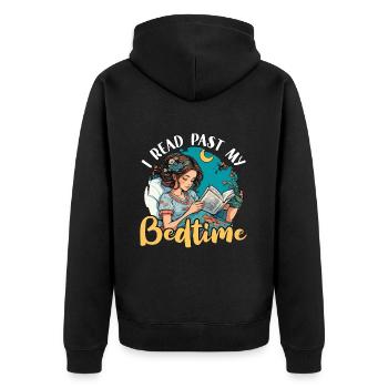Reading I Read Past My Bedtime Loves Reading Books - Unisex Premium Organic Zip Hoodie - black - Back - Nico (187cm)