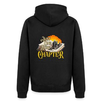Reading Just One More Chapter Literature Reader - Unisex Premium Bio Zip Hoodie - Schwarz - Hinten - Nico (187cm)