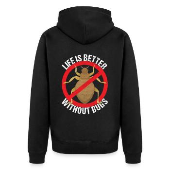 Exterminateurs de lutte antiparasitaire - Veste à capuche bio Premium Unisexe - noir - Dos - Nico (187cm)