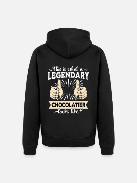 Legendary chocolatier - Unisex Premium Organic Zip Hoodie - black