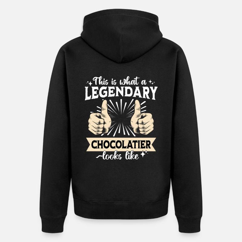 Chocolatier légendaire - Veste à capuche bio Premium Unisexe - noir