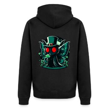 Irish Leprechaun Mothman - Unisex Premium Organic Zip Hoodie - black - Back - Nico (187cm)