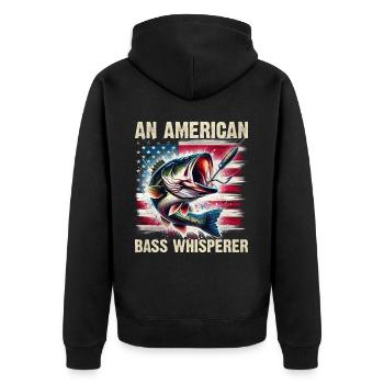 Un chuchoteur de basse américain - Veste à capuche bio Premium Unisexe - noir - Dos - Nico (187cm)