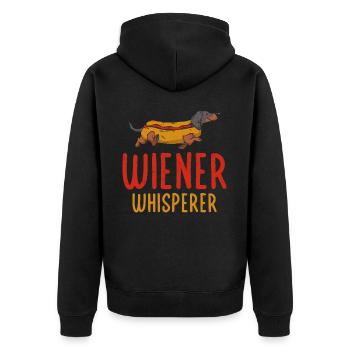 Hot Dog Adult Humor Pun Naughty - Unisex Premium Bio Zip Hoodie - Schwarz - Hinten - Nico (187cm)