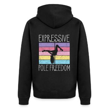 Pole Dance Tänzerin, Stangentanz, Pole Dancing - Unisex Premium Bio Zip Hoodie - Schwarz - Hinten - Nico (187cm)