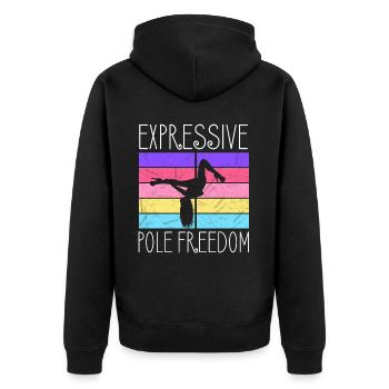 Pole Dance Tänzerin, Stangentanz, Pole Dancing - Unisex Premium Bio Zip Hoodie - Schwarz - Hinten - Nico (187cm)