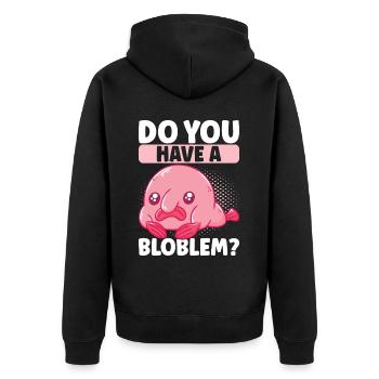 Poisson blob mignon poisson laid - Veste à capuche bio Premium Unisexe - noir - Dos - Nico (187cm)
