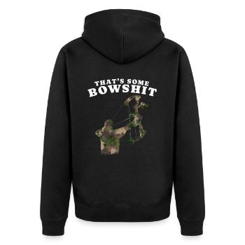 Bogensport Bogenschütze Bogenschießen Pfeil Bogen - Unisex Premium Bio Zip Hoodie - Schwarz - Hinten - Nico (187cm)