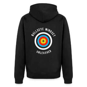 Bogensport Bogenschütze Bogenschießen Pfeil Bogen - Unisex Premium Bio Zip Hoodie - Schwarz - Hinten - Nico (187cm)