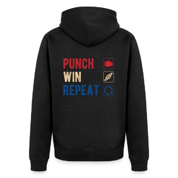 Boxen Martial Arts Boxing Box Club Boxer - Unisex Premium Bio Zip Hoodie - Schwarz - Hinten - Nico (187cm)