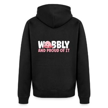 Süßer Blobfisch Hässlicher Fisch - Unisex Premium Bio Zip Hoodie - Schwarz - Hinten - Nico (187cm)