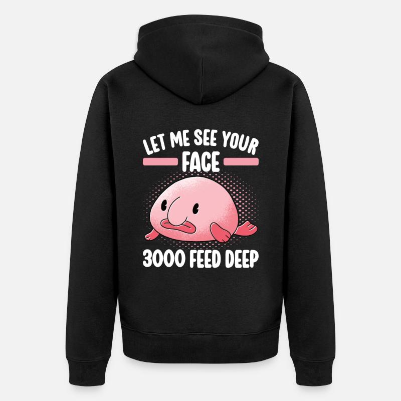 Poisson blob mignon poisson laid - Veste à capuche bio Premium Unisexe - noir