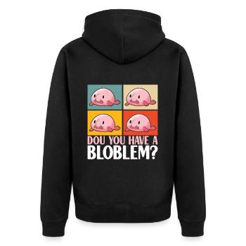 Poisson blob mignon poisson laid - Veste à capuche bio Premium Unisexe - noir - Dos - Nico (187cm)