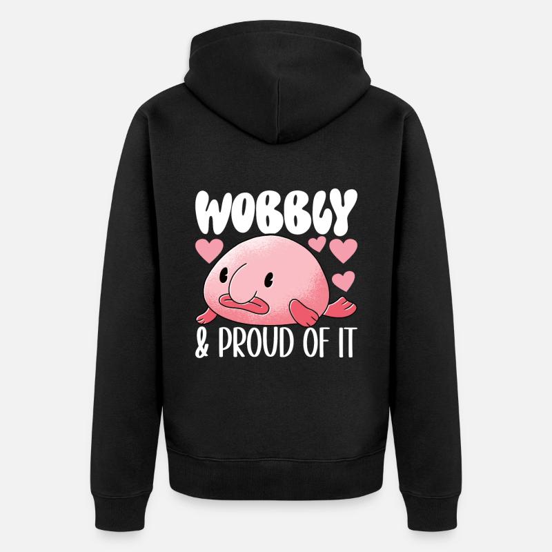 Poisson blob mignon poisson laid - Veste à capuche bio Premium Unisexe - noir