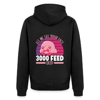 Poisson blob mignon poisson laid - Veste à capuche bio Premium Unisexe - noir - Dos - Nico (187cm)