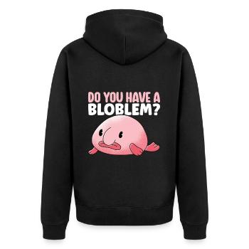 Poisson blob mignon poisson laid - Veste à capuche bio Premium Unisexe - noir - Dos - Nico (187cm)