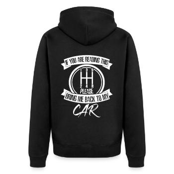 Combustion Engine Mechanics Car Mechanic - Unisex Premium Bio Zip Hoodie - Schwarz - Hinten - Nico (187cm)