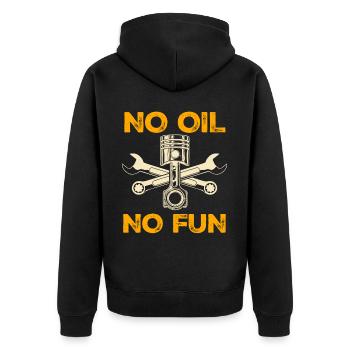 Piston Engine Car Mechanic Combustion - Unisex Premium Bio Zip Hoodie - Schwarz - Hinten - Nico (187cm)