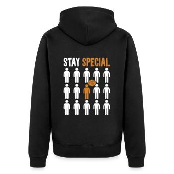 Séjour spécial Apraxie Dyslexie Articulation - Veste à capuche bio Premium Unisexe - noir - Dos - Nico (187cm)
