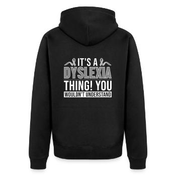 C'est une question de dyslexie Thérapeute en dyslexie et apraxie - Veste à capuche bio Premium Unisexe - noir - Dos - Nico (187cm)