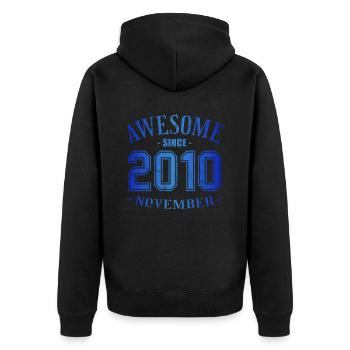 November 2010 - Birthday in November Awesome - Unisex Premium Organic Zip Hoodie - black - Back - Nico (187cm)