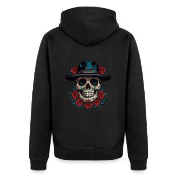 Dia De Muertos Mexico Sugar Skull Skull Design - Veste à capuche bio Premium Unisexe - noir - Dos - Nico (187cm)
