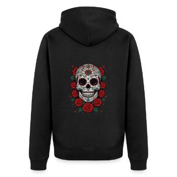 Dia De Muertos Mexico Sugar Skull Skull Design - Veste à capuche bio Premium Unisexe - noir - Dos - Nico (187cm)