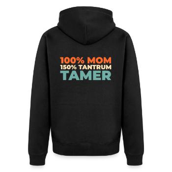 Mom Mom - Unisex Premium Organic Zip Hoodie - black - Back - Nico (187cm)