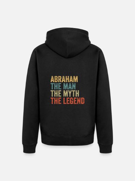 Abraham the man the myth - Unisex Premium Organic Zip Hoodie - black