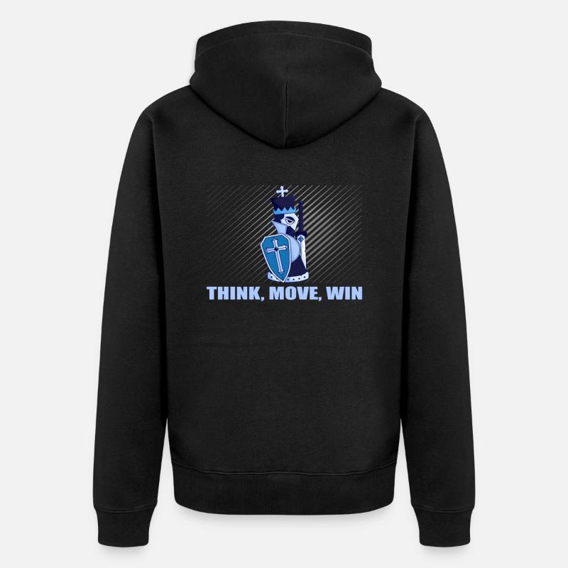 Échecs Pensez Coup Gagner - Veste à capuche bio Premium Unisexe - noir