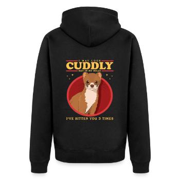 Weasel Mouse Weasel Hermännchen Gift - Unisex Premium Organic Zip Hoodie - black - Back - Nico (187cm)