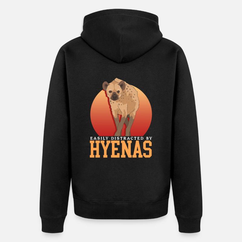 Hyäne Hyänen Tüpfelhyäne Geschenk - Unisex Premium Bio Zip Hoodie - Schwarz