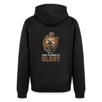 Western Rodeo Eight Seconds to Glory - Unisex Premium Organic Zip Hoodie - black - Back - Nico (187cm)