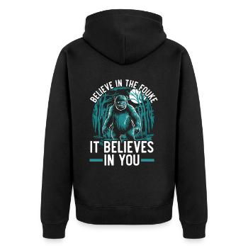 Fouke Monster Southern Sasquatch Cryptozoologie - Veste à capuche bio Premium Unisexe - noir - Dos - Nico (187cm)