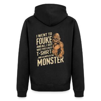 Fouke Monster Southern Sasquatch Kryptozoologie - Unisex Premium Bio Zip Hoodie - Schwarz - Hinten - Nico (187cm)