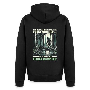 Fouke Monster Southern Sasquatch Cryptozoology - Unisex Premium Organic Zip Hoodie - black - Back - Nico (187cm)