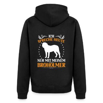 Broholmer Ne parlez qu’à Broholmer - Veste à capuche bio Premium Unisexe - noir - Dos - Nico (187cm)